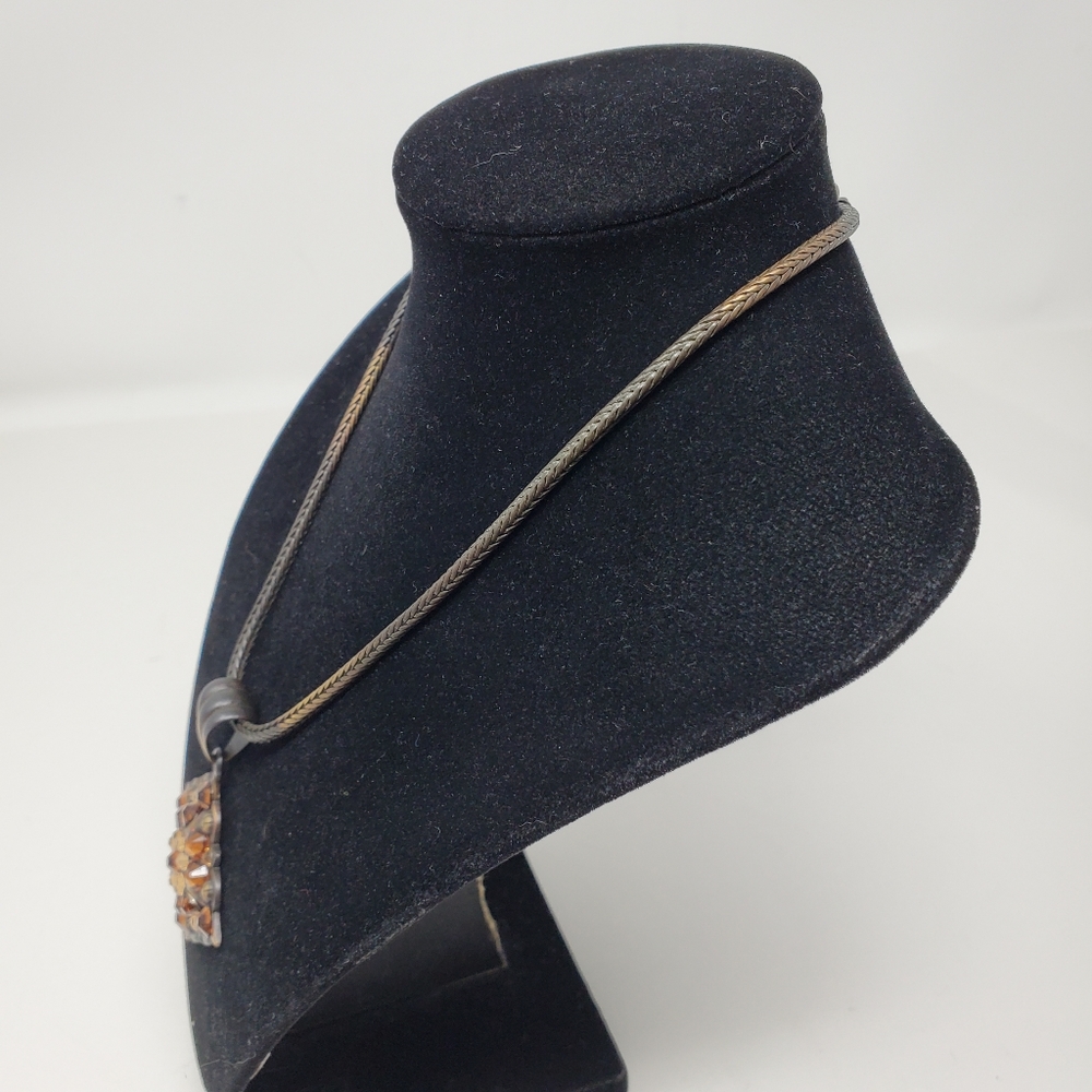 Western Charm Brown rhinestone concho necklace - Picture 6 of 6